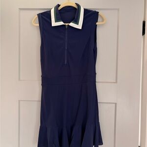 HALARA Sleeveless Navy Golf Dress with Contrast Collar